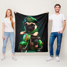 Pug Dog Driving Bike St.