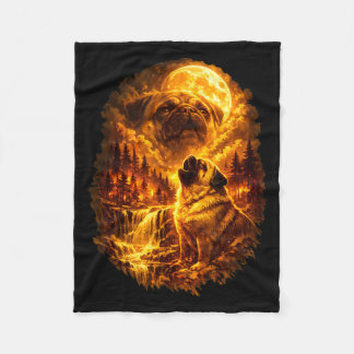 Manta Polar Pug howling at moon dramatic full moon 