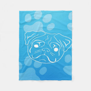 Manta Polar Pug Ilustracion Blanket