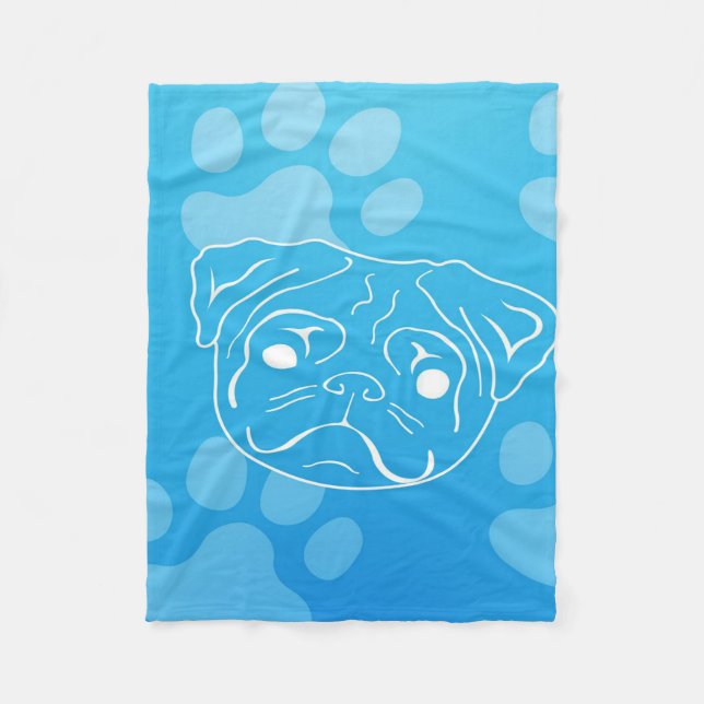 Manta Polar Pug Ilustracion Blanket (Anverso)