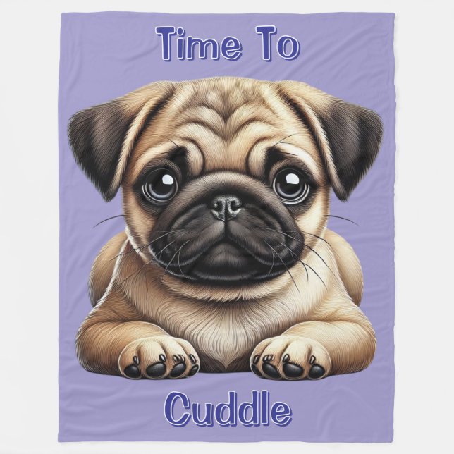 Manta Polar Pug Puppy (Anverso)