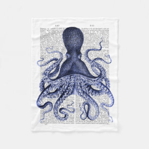 Manta Polar Pulpo azul