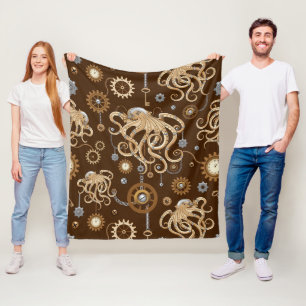 Manta Polar Pulpo Steampunk Retro Fantasía Mecánica