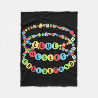 Manta Polar Pulsera de cuentas de Conciencia del Autismo Acept