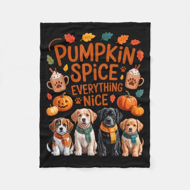 Manta Polar Pumpkin Sce Everything Nice Fall Dog Lovers Addict (Anverso)