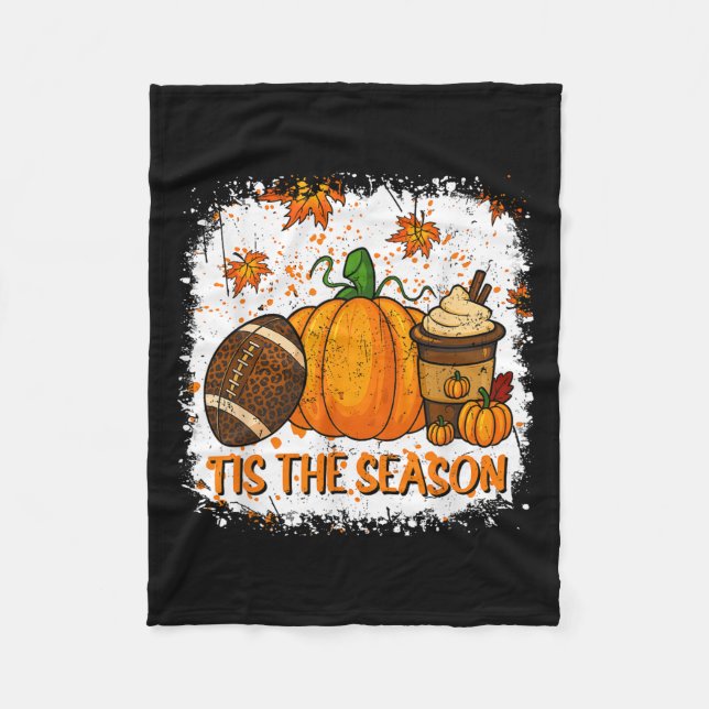 Manta Polar Pumpkin Sce Football Tis The Season Fall Thanksgiv (Anverso)