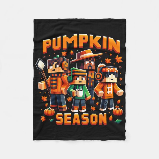 Manta Polar Pumpkin Season Pixel Gaming Fall Gamer Autumn Vibe (Anverso)