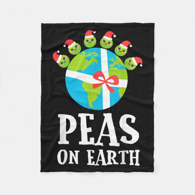 Manta Polar Pun Christmas Sayings Peas On Earth Funny Xmas Gif (Anverso)