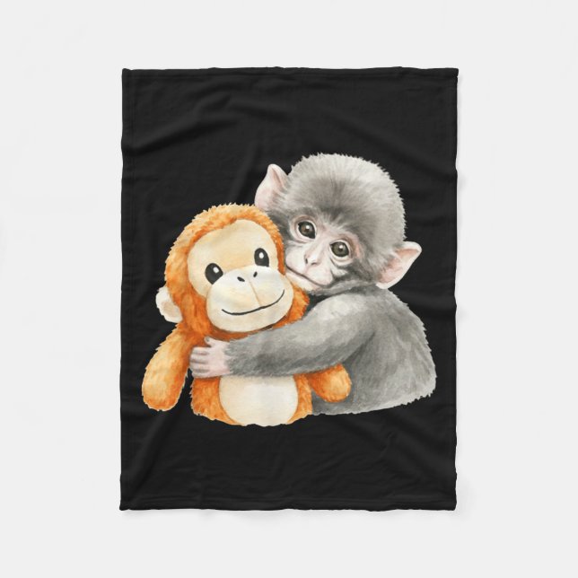 Manta Polar Punchkung the monkey holding plush friend meme (Anverso)