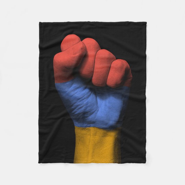 Manta Polar Puño apretado aumentado con la bandera armenia (Anverso)