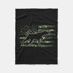 Manta Polar Puntero alemán de pelo corto Camo bandera american