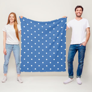 Manta Polar Punto de polka azul