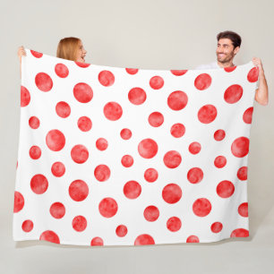 Manta Polar Punto de polka de bonito en rojo y blanco l Cute m