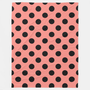 Manta Polar Punto de polka negro sobre melocotón