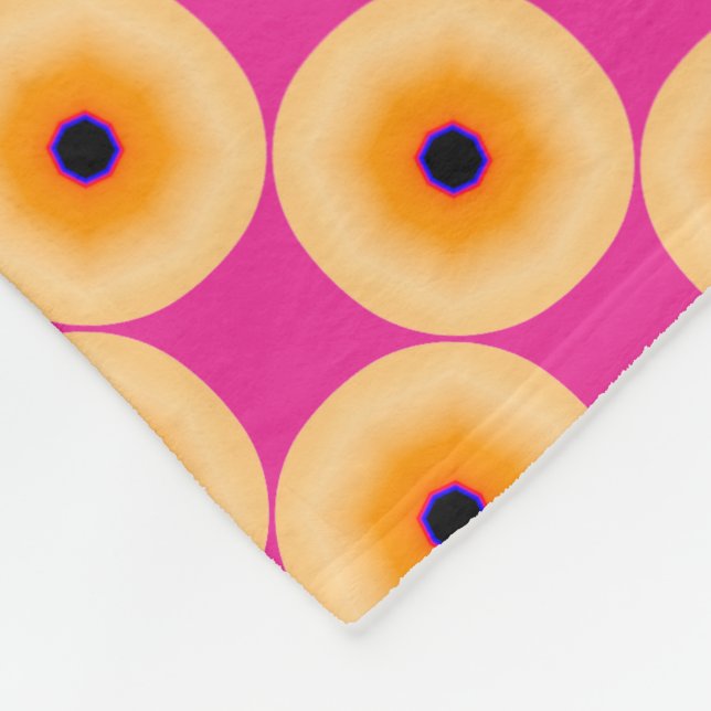 Manta Polar Punto de Polka Rosa Amarillo moda (Esquina)