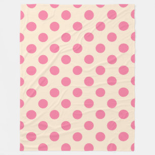 Manta Polar Punto de polka rosa sobre crema