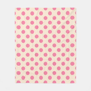 Manta Polar Punto de polka rosa sobre crema