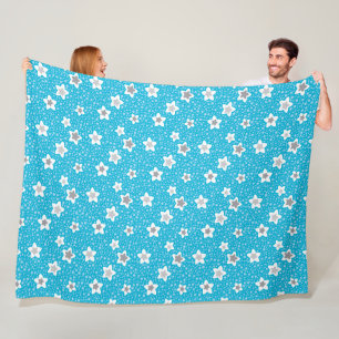 Manta Polar Punto polka azul celestial retro con estrellas