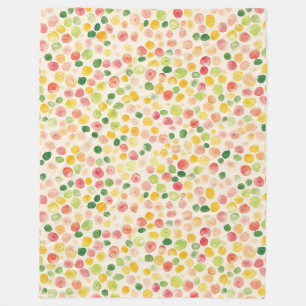 Manta Polar Puntos afrutados rosa amarillo verde menta