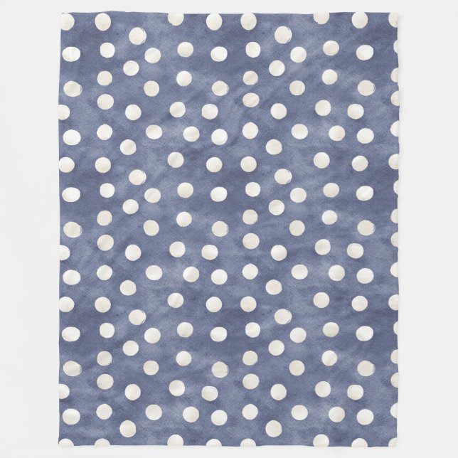 Manta Polar Puntos Blancos Azules   (Anverso)