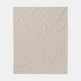 Manta Polar Puntos Blancos Pequeños Sobre Beige Frío o Greige