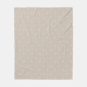 Manta Polar Puntos Blancos Pequeños Sobre Beige Frío o Greige