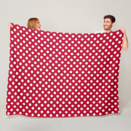 Manta Polar Puntos blancos rojos + polka
