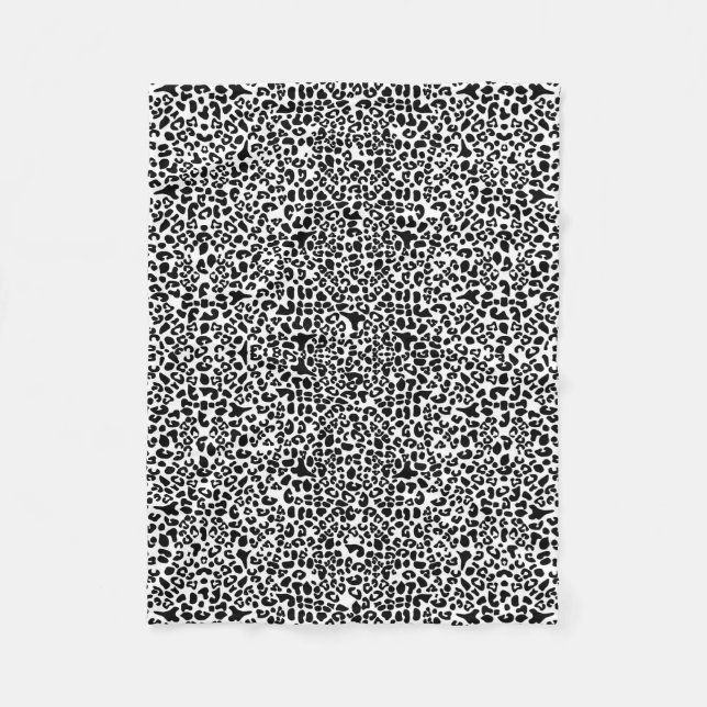 Manta Polar Puntos blancos y negros de moda del animal del (Anverso)