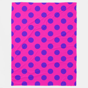Manta Polar Puntos de polka azul en fuchsia