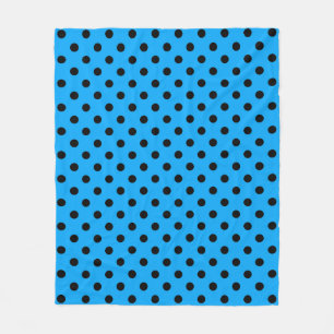 Manta Polar Puntos de polka azul y negro