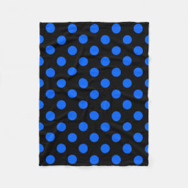 Manta Polar Puntos de polka azul y negro
