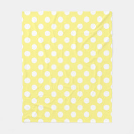 Manta Polar Puntos de polka blanco sobre amarillo limón