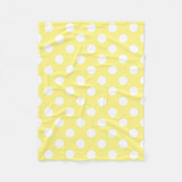 Manta Polar Puntos de polka blanco sobre amarillo limón