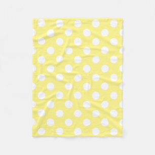 Manta Polar Puntos de polka blanco sobre amarillo limón