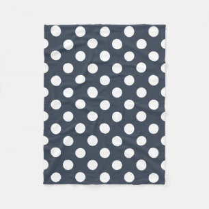 Manta Polar Puntos de polka blanco sobre gris azul