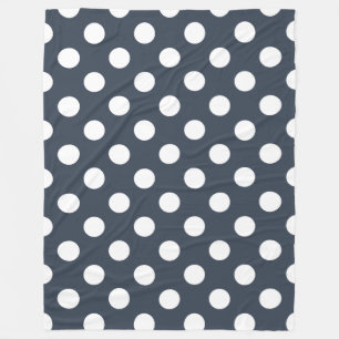Manta Polar Puntos de polka blanco sobre gris azul