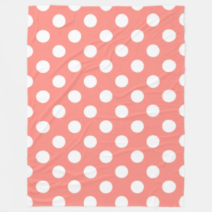 Manta Polar Puntos de polka blanco sobre melocotón