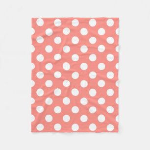 Manta Polar Puntos de polka blanco sobre melocotón