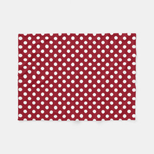Manta Polar Puntos de polka blanco sobre rojo carmesí