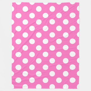 Manta Polar Puntos de polka blanco sobre rosa