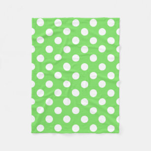 Manta Polar Puntos de polka blanco sobre verde manzana