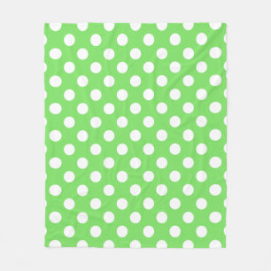 Manta Polar Puntos de polka blanco sobre verde manzana