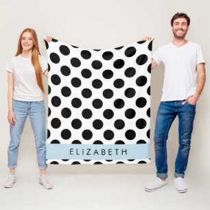 Manta Polar Puntos de Polka blancos y negros, punteados, tu no
