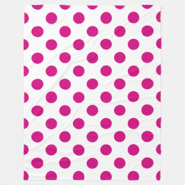 Manta Polar Puntos de polka de Fuchsia