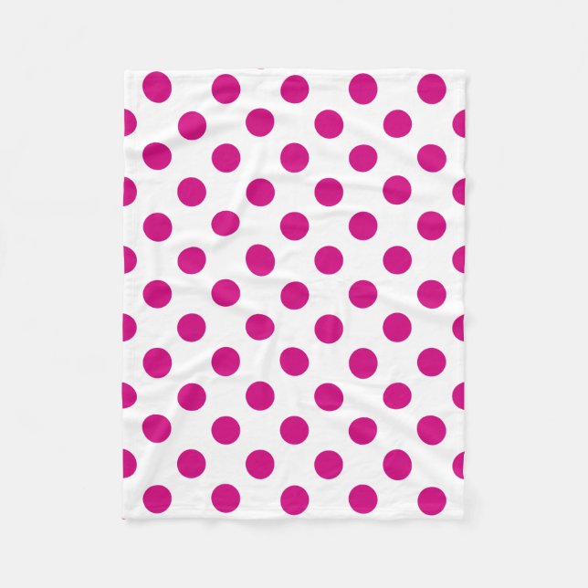 Manta Polar Puntos de polka de Fuchsia (Anverso)