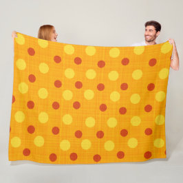 MANTA POLAR PUNTOS DE POLKA DEL OTOÑO AMARILLO Y NARANJA ROJO