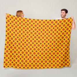 MANTA POLAR PUNTOS DE POLKA DEL OTOÑO AMARILLO Y NARANJA ROJO