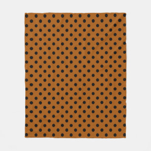 Manta Polar Puntos de polka marrón y negro