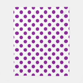 Manta Polar Puntos de polka morado y blanco
