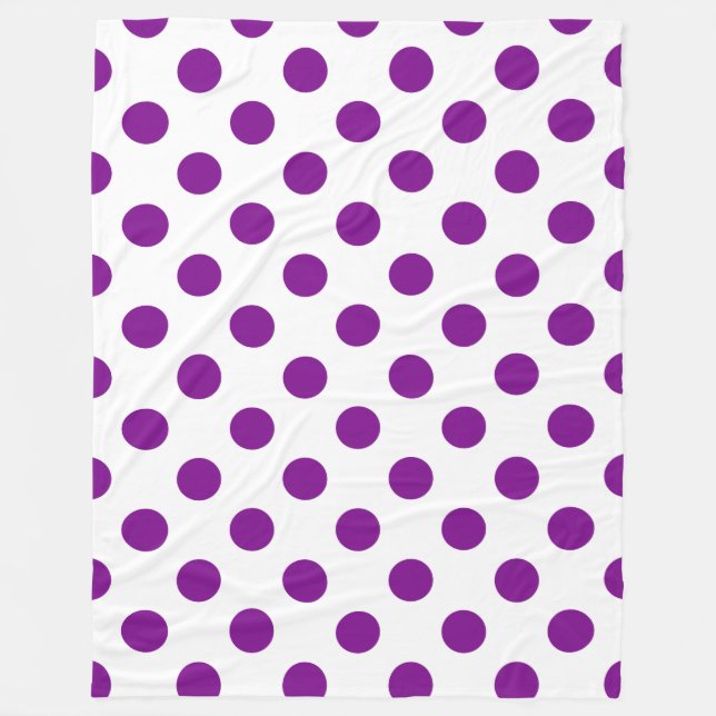 Manta Polar Puntos de polka morado y blanco (Anverso)